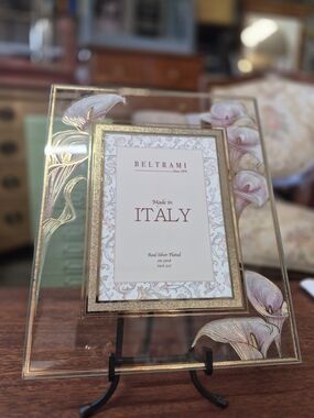 Gold and Pink Decorative Glass Picture Frame